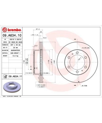 BREMBO Тормозной диск передний