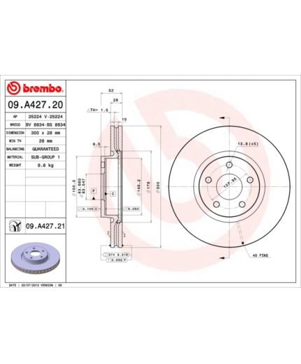 BREMBO Тормозной диск передний