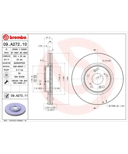 BREMBO Тормозной диск передний