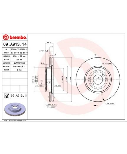 BREMBO Тормозной диск передний