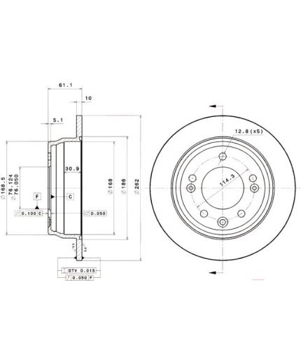 BREMBO Тормозной диск задний