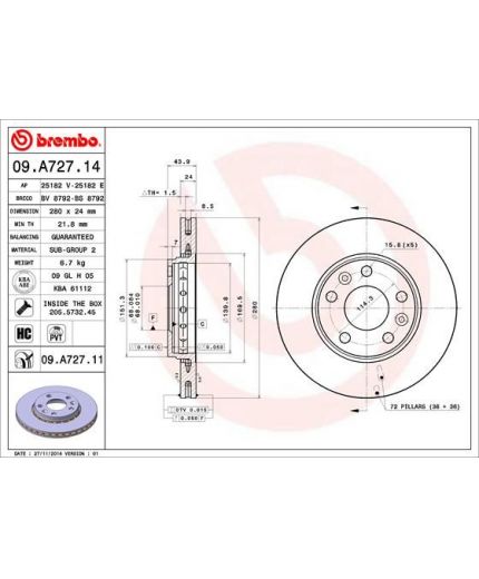 BREMBO Тормозной диск
