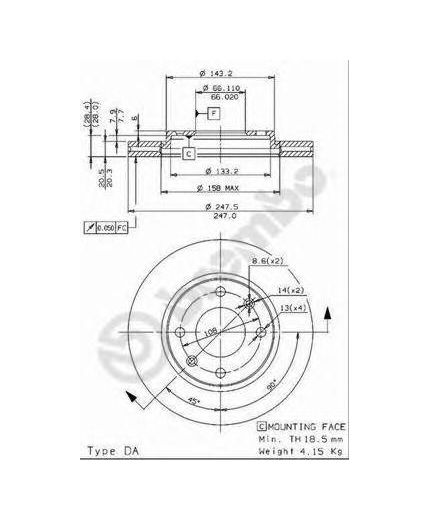 BREMBO Тормозной диск передний
