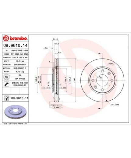 BREMBO Тормозной диск передний Фото 2