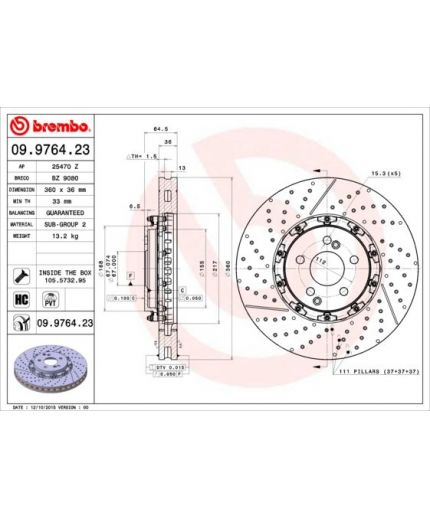 BREMBO Тормозной диск передний