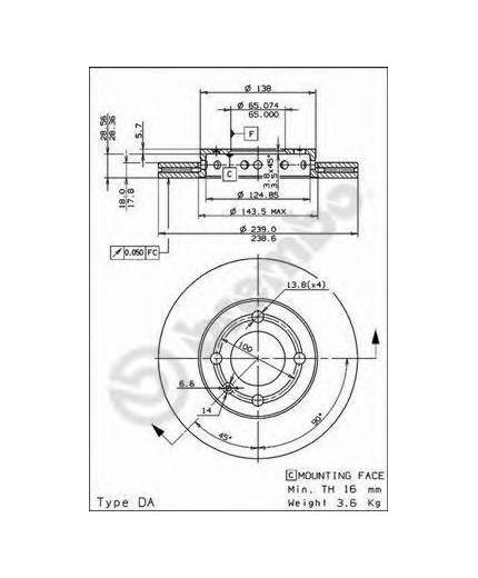 BREMBO Тормозной диск передний