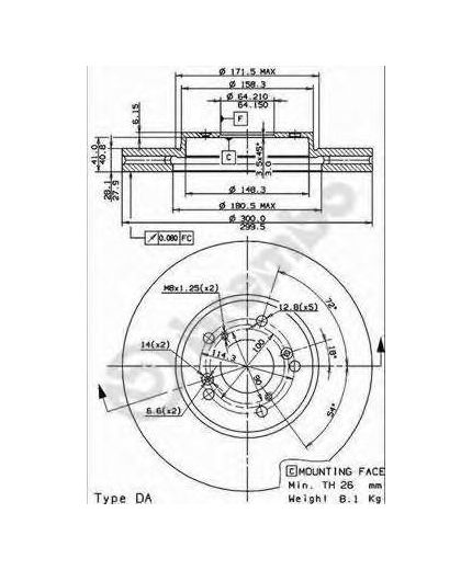 BREMBO Тормозной диск передний