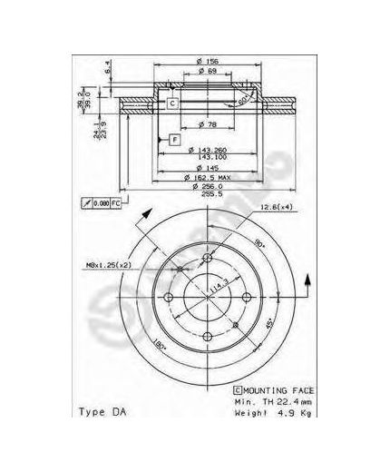 BREMBO Тормозной диск передний