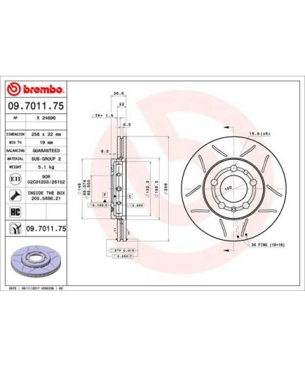 BREMBO Тормозной диск передний с винтами