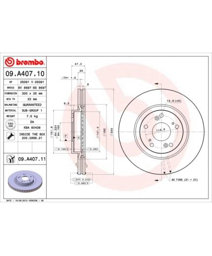 BREMBO Тормозной диск передний с винтами