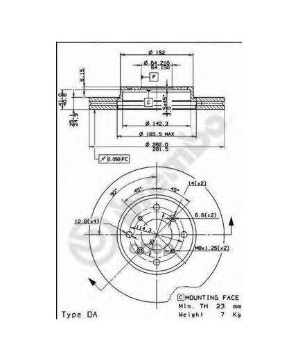 BREMBO Тормозной диск передний с винтами Фото 2