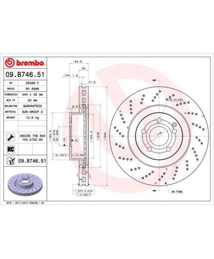 BREMBO Тормозной диск передний