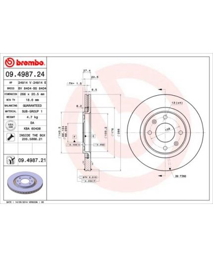 BREMBO Тормозной диск передний