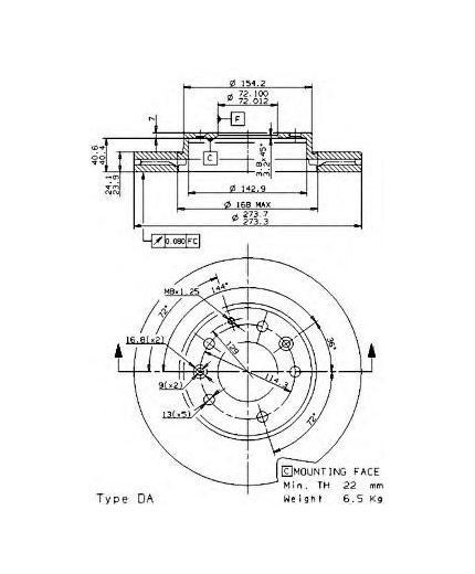 BREMBO Тормозной диск передний
