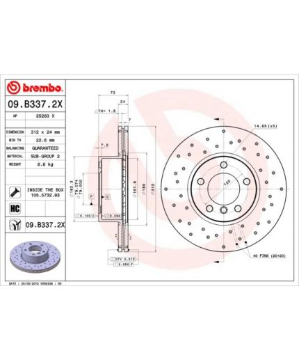 BREMBO Тормозной диск передний