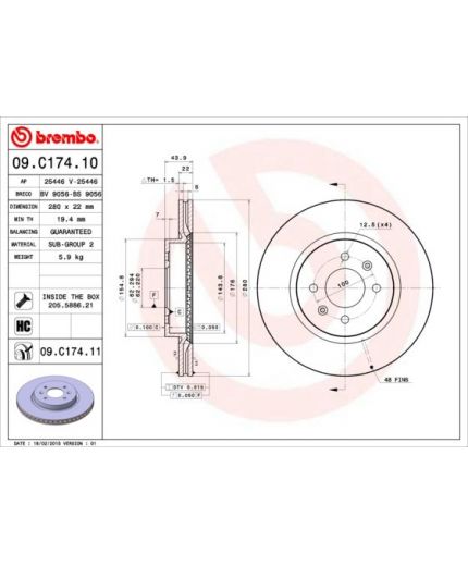 BREMBO Тормозной диск передний