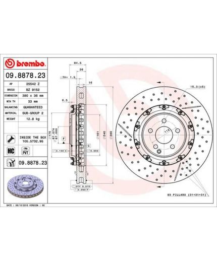 BREMBO Тормозной диск передний