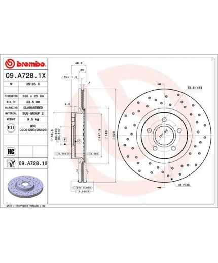 BREMBO Тормозной диск передний