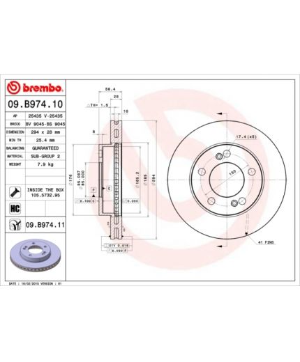 BREMBO Тормозной диск передний
