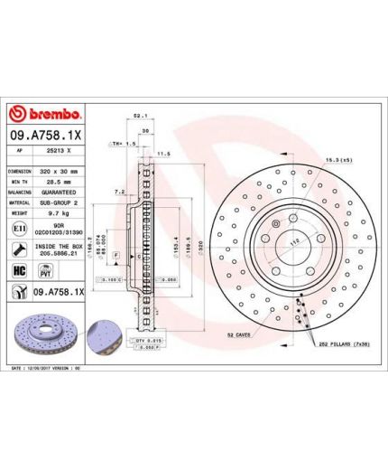 BREMBO Тормозной диск передний