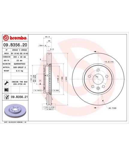 BREMBO Тормозной диск передний