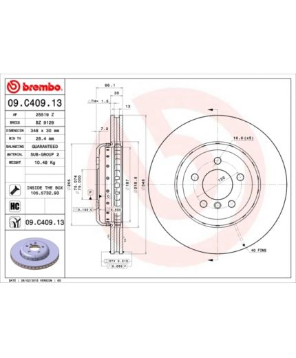 BREMBO Тормозной диск передний