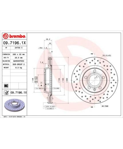 BREMBO Тормозной диск передний