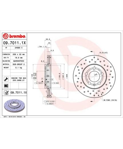 BREMBO Тормозной диск передний