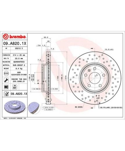 BREMBO Тормозной диск передний