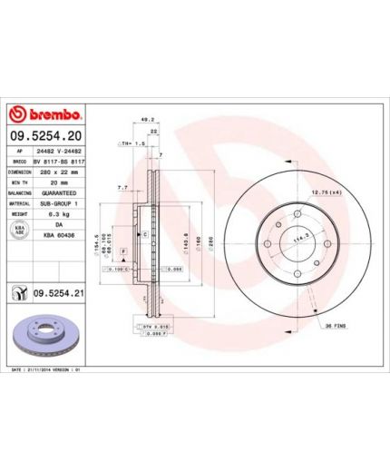 BREMBO Тормозной диск передний