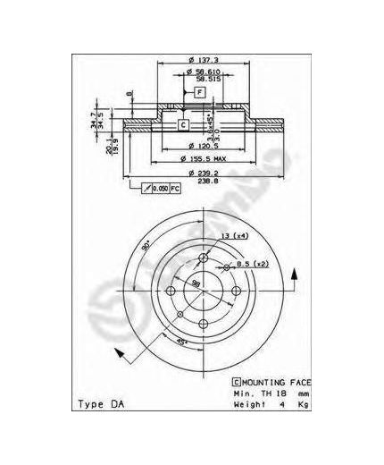 BREMBO Тормозной диск