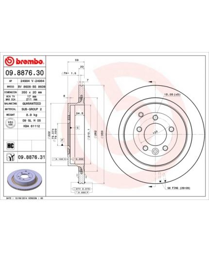 BREMBO Тормозной диск