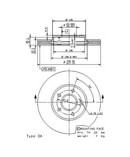 BREMBO Тормозной диск