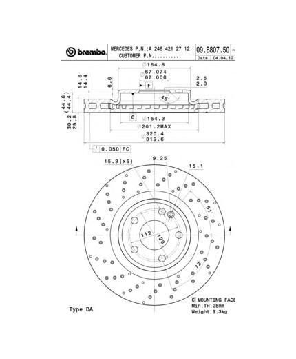 BREMBO Тормозной диск