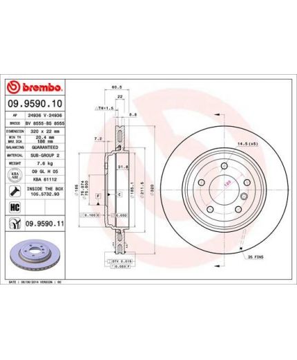 BREMBO Тормозной диск