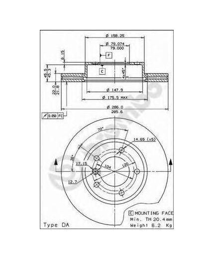 BREMBO Тормозной диск