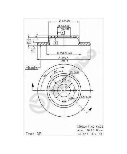 BREMBO Тормозной диск