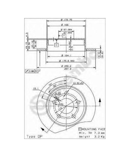 BREMBO Тормозной диск