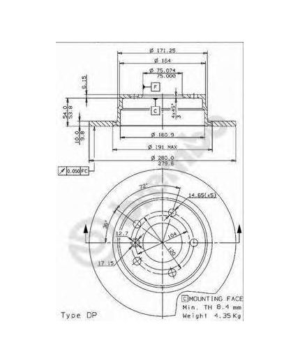 BREMBO Тормозной диск