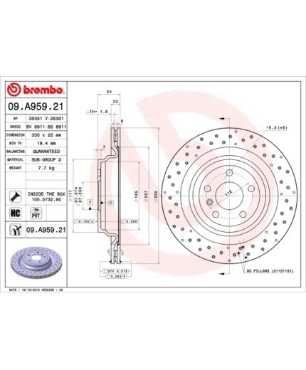 BREMBO Тормозной диск с покрытием
