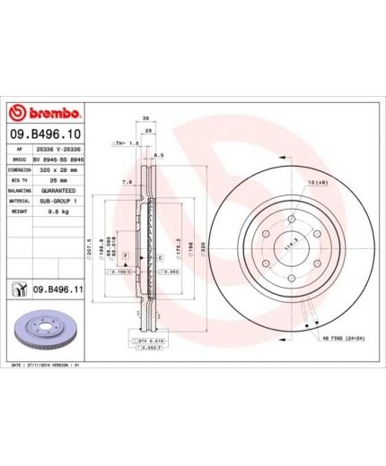 BREMBO Тормозной диск с покрытием