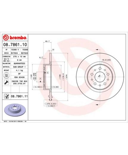 BREMBO Тормозной диск с покрытием
