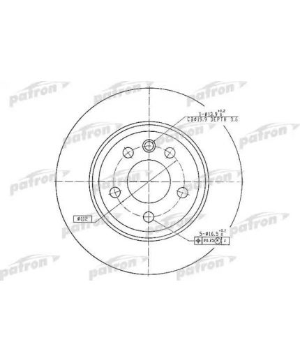 Patron Тормозной диск задний Фото 2