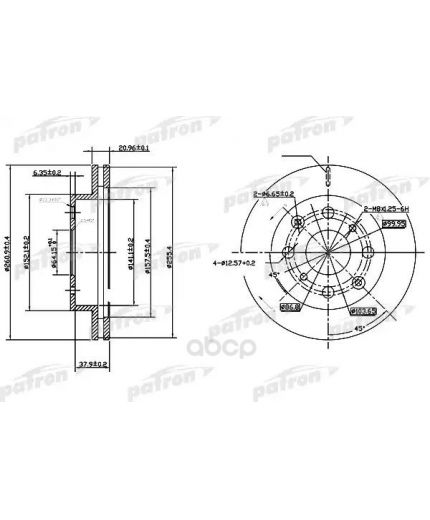 Patron Тормозной диск передний Фото 2