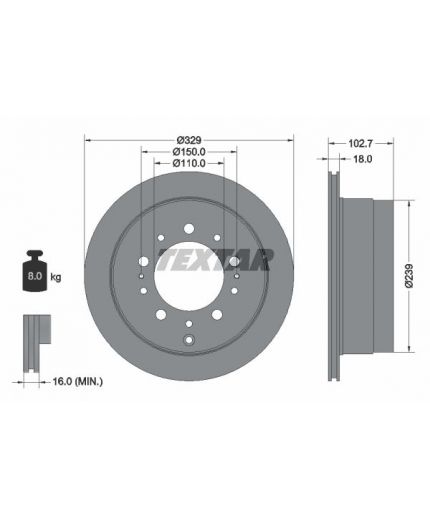 Textar Тормозной диск с покрытием PRO