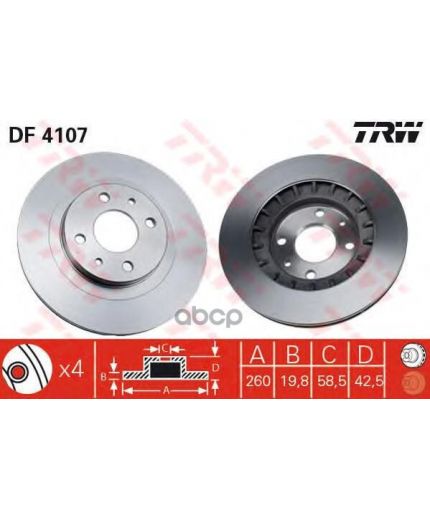 TRW Тормозной диск передний