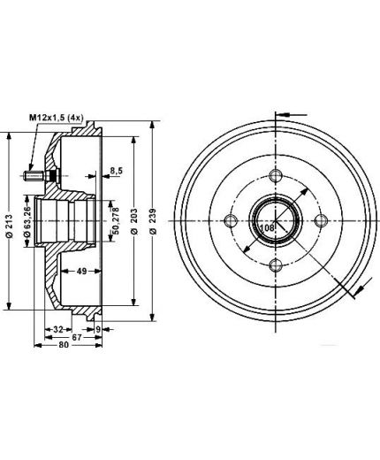 Stellox Тормозной барабан