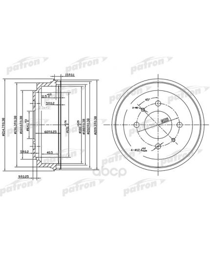 Patron Тормозной барабан Фото 2