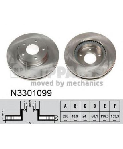 NIPPARTS Тормозной диск