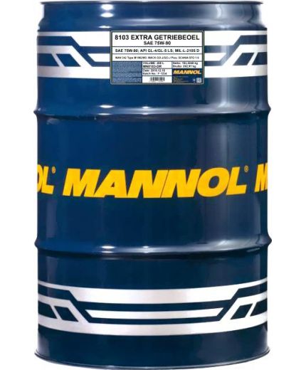 Трансмиссионное масло MANNOL Extra 75W-90 GL-4/GL-5 LS 208л